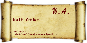 Wolf Andor névjegykártya