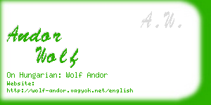 andor wolf business card